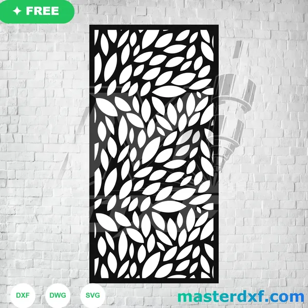 Scattered Petal Leaves Panel Free DXF DXF File